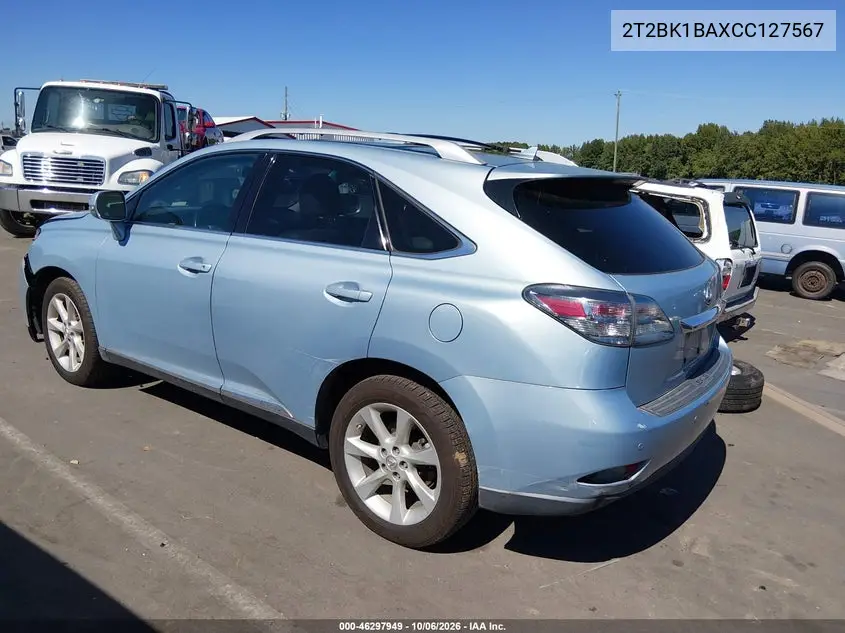 2012 LEXUS RX VIN 2T2BK1BAXCC127567 — фото 3