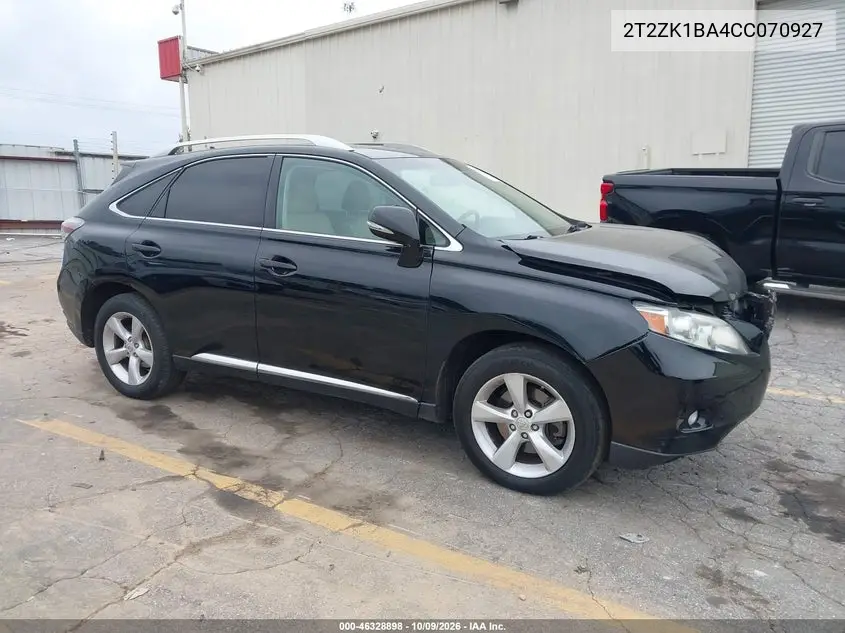 LEXUS RX 2012, VIN 2T2ZK1BA4CC070927