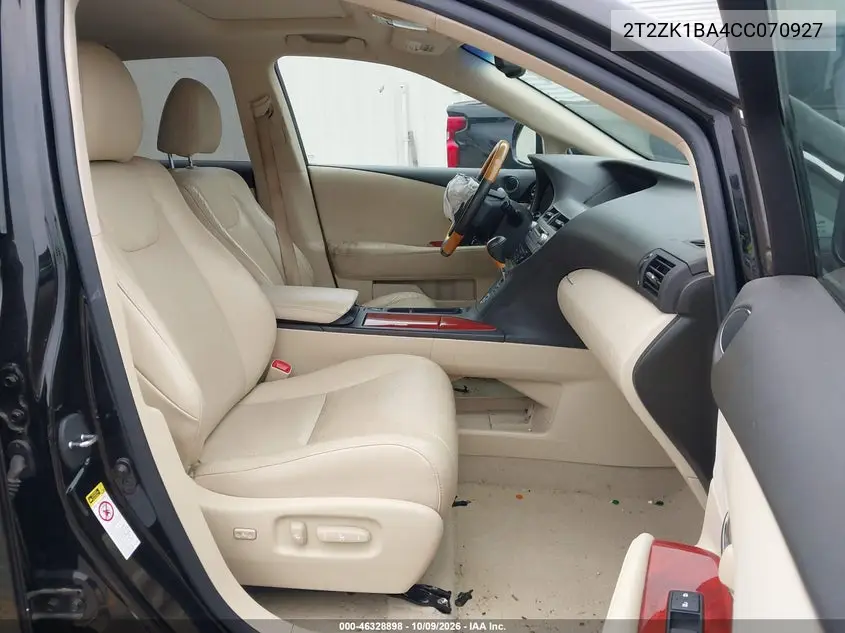 2012 LEXUS RX VIN 2T2ZK1BA4CC070927 — фото 5
