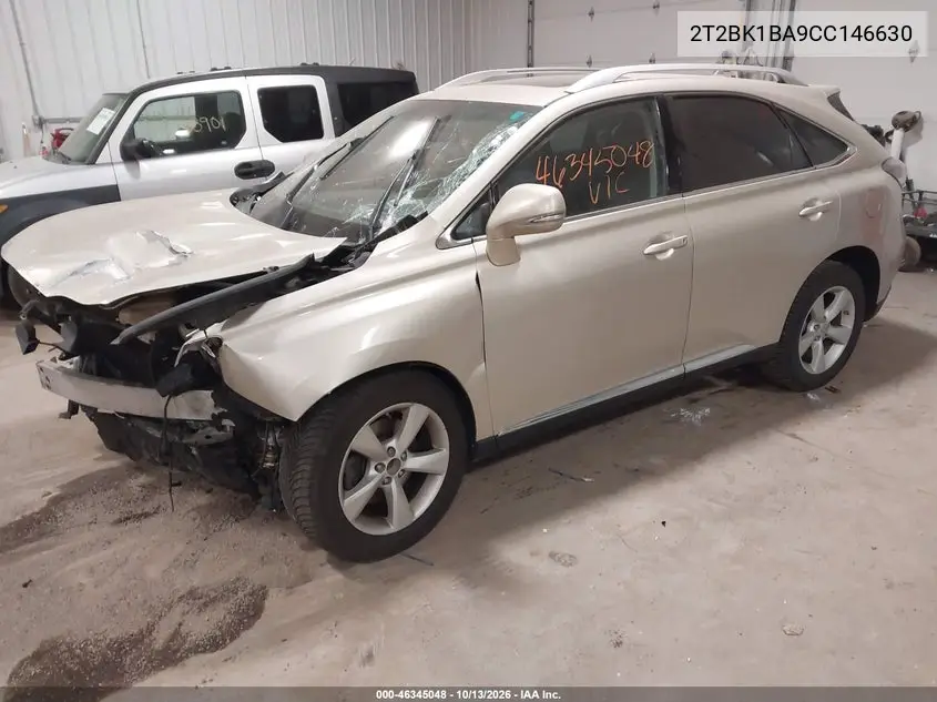 2012 LEXUS RX VIN 2T2BK1BA9CC146630 — фото 2