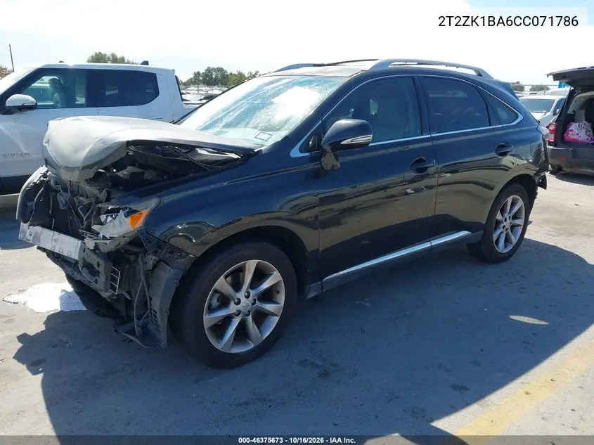 2012 LEXUS RX VIN 2T2ZK1BA6CC071786 — фото 2