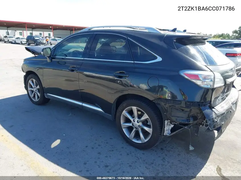2012 LEXUS RX VIN 2T2ZK1BA6CC071786 — фото 3