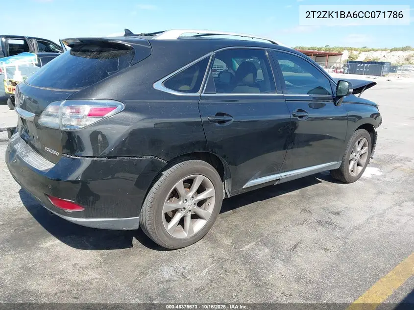 2012 LEXUS RX VIN 2T2ZK1BA6CC071786 — фото 4