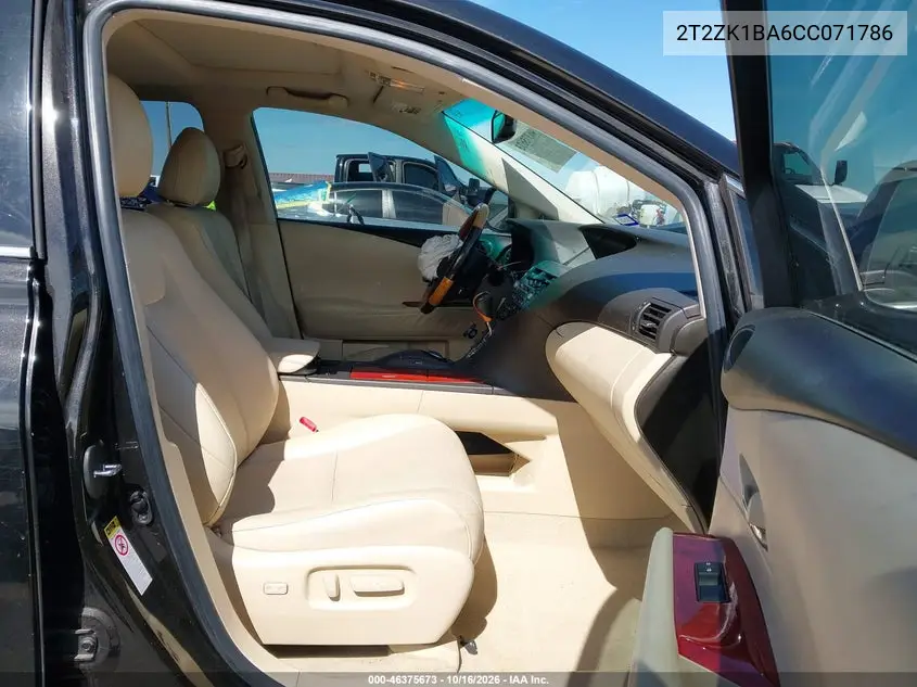 2012 LEXUS RX VIN 2T2ZK1BA6CC071786 — фото 5