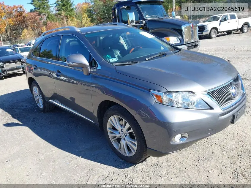 LEXUS RX 2012, VIN JTJBC1BA2C2045619
