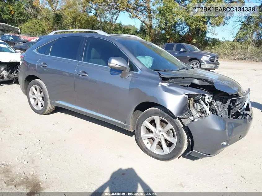 LEXUS RX 2012, VIN 2T2BK1BA8CC134338