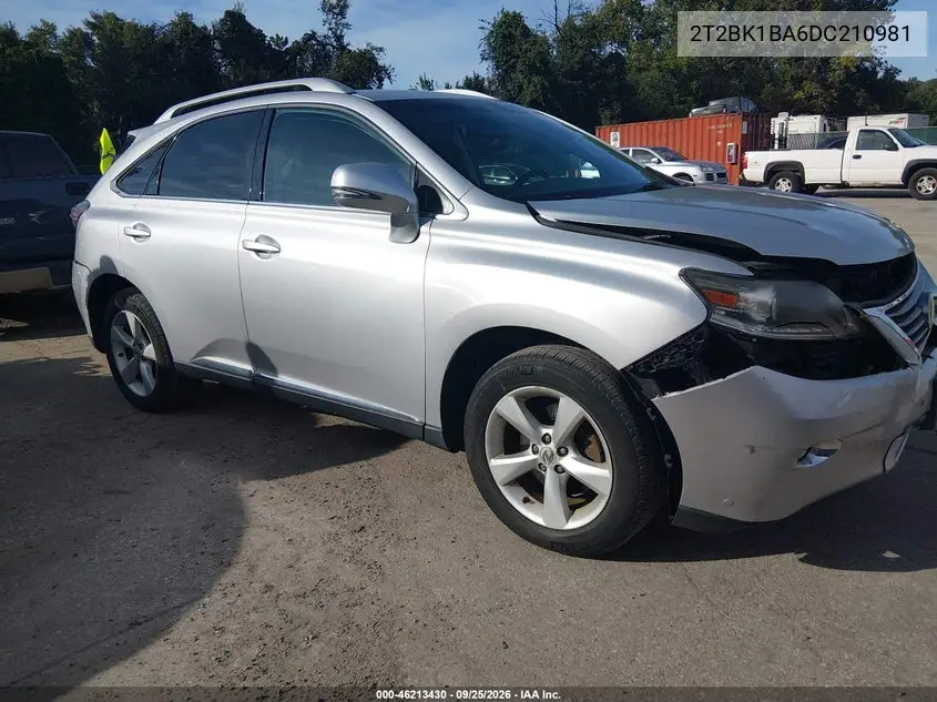 LEXUS RX 2013, VIN 2T2BK1BA6DC210981
