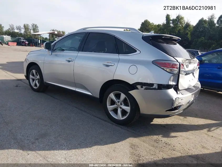 2013 LEXUS RX VIN 2T2BK1BA6DC210981 — фото 3