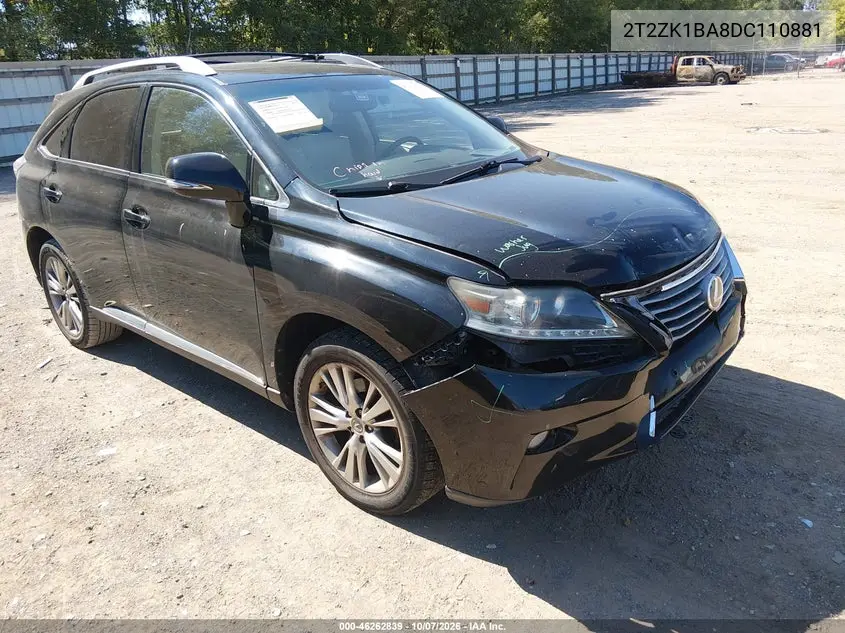 LEXUS RX 2013, VIN 2T2ZK1BA8DC110881