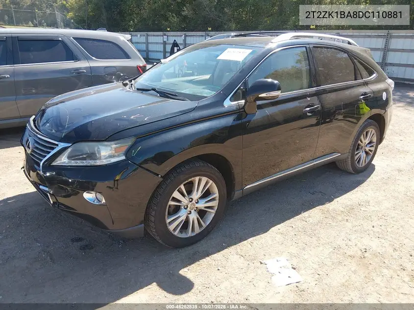 2013 LEXUS RX VIN 2T2ZK1BA8DC110881 — фото 2