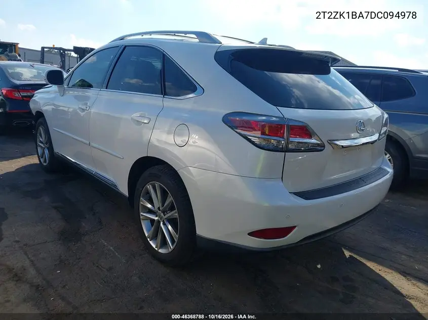 2013 LEXUS RX VIN 2T2ZK1BA7DC094978 — фото 3
