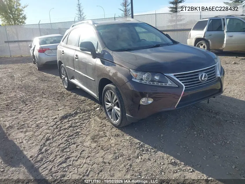 LEXUS RX 2014, VIN 2T2BK1BA6EC228432