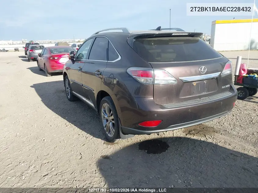 2014 LEXUS RX VIN 2T2BK1BA6EC228432 — фото 3