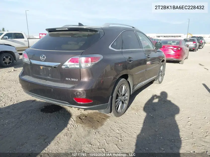 2014 LEXUS RX VIN 2T2BK1BA6EC228432 — фото 4