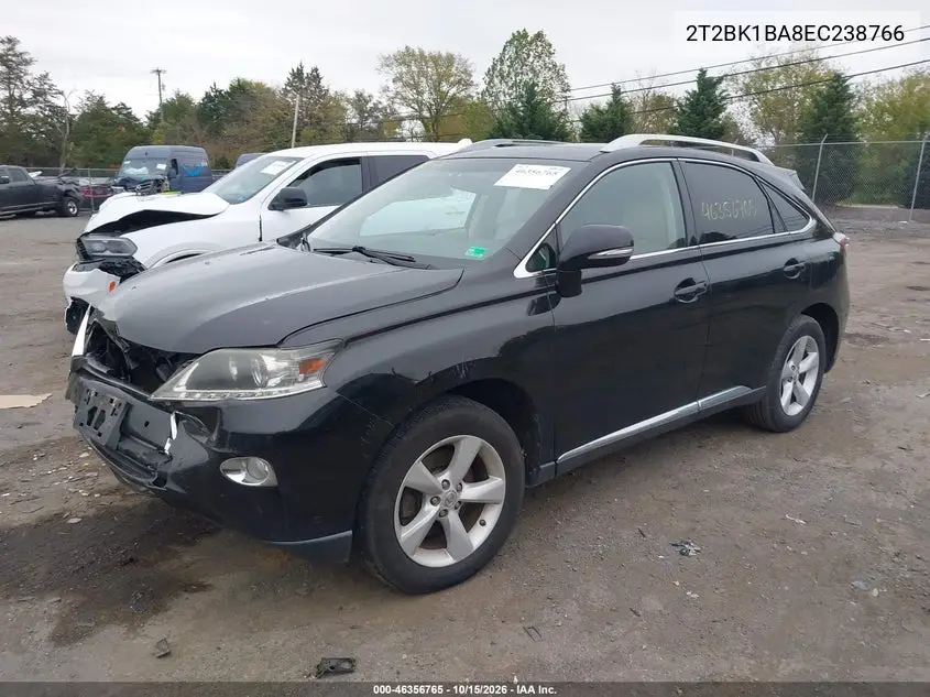 2014 LEXUS RX VIN 2T2BK1BA8EC238766 — фото 2