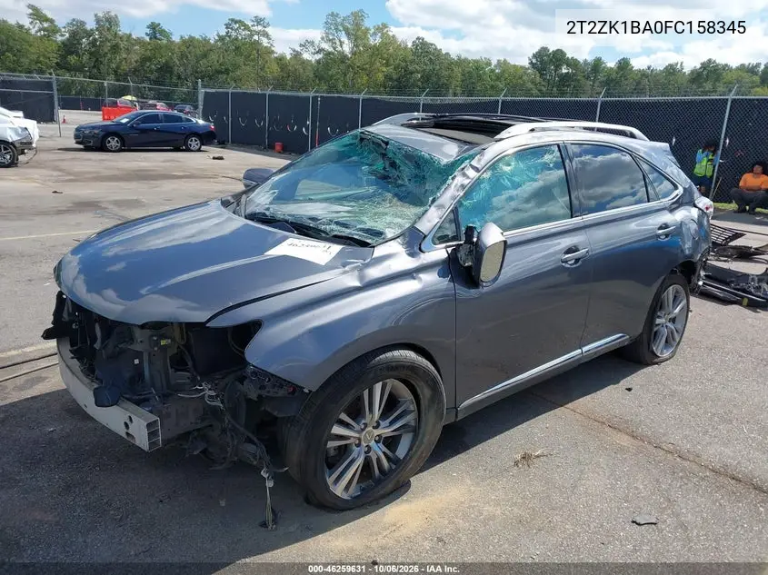 2015 LEXUS RX VIN 2T2ZK1BA0FC158345 — фото 2