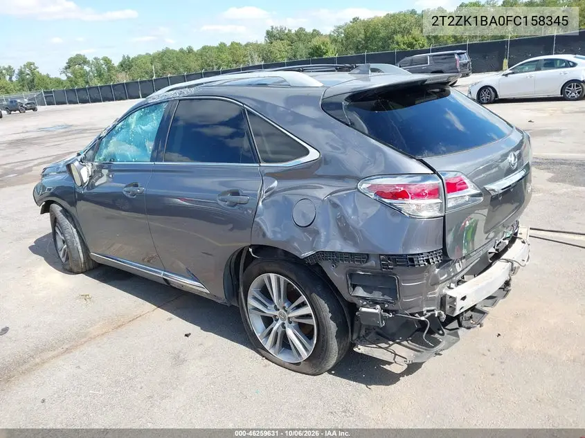 2015 LEXUS RX VIN 2T2ZK1BA0FC158345 — фото 3