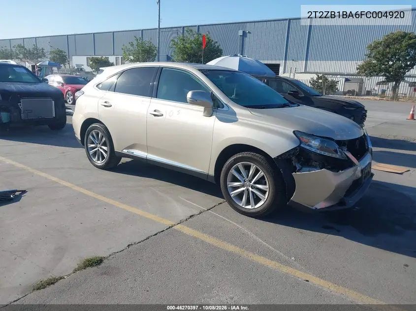 LEXUS RX 2015, VIN 2T2ZB1BA6FC004920