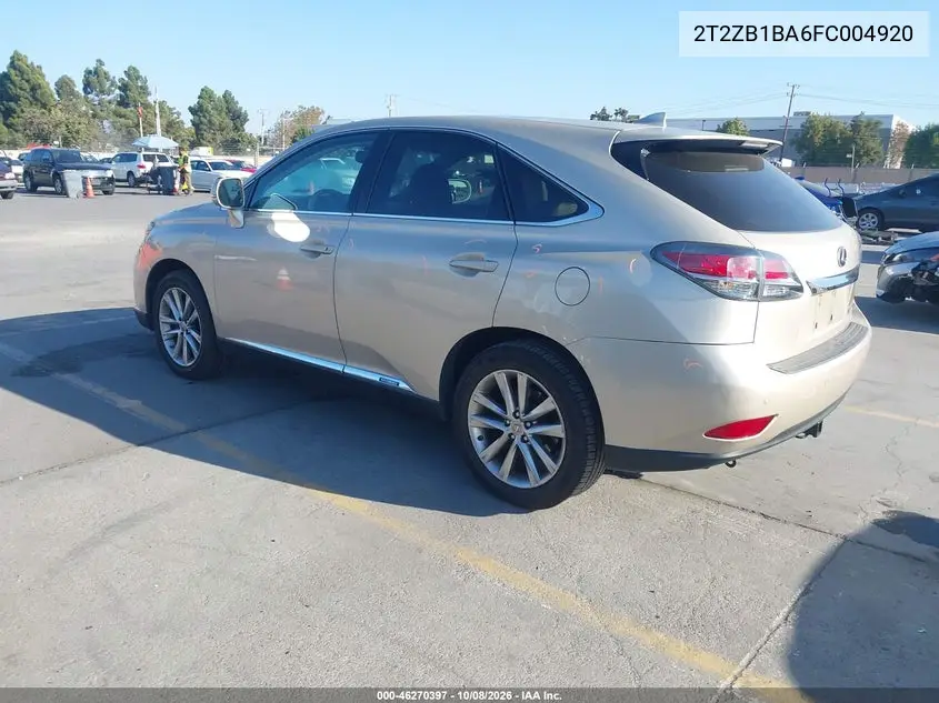 2015 LEXUS RX VIN 2T2ZB1BA6FC004920 — фото 3