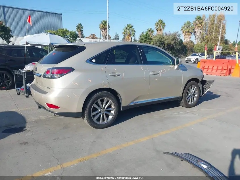 2015 LEXUS RX VIN 2T2ZB1BA6FC004920 — фото 4