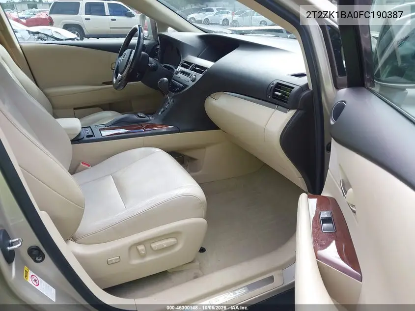 2015 LEXUS RX VIN 2T2ZK1BA0FC190387 — фото 5