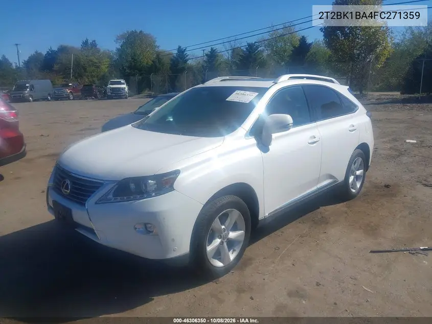 2015 LEXUS RX VIN 2T2BK1BA4FC271359 — фото 2