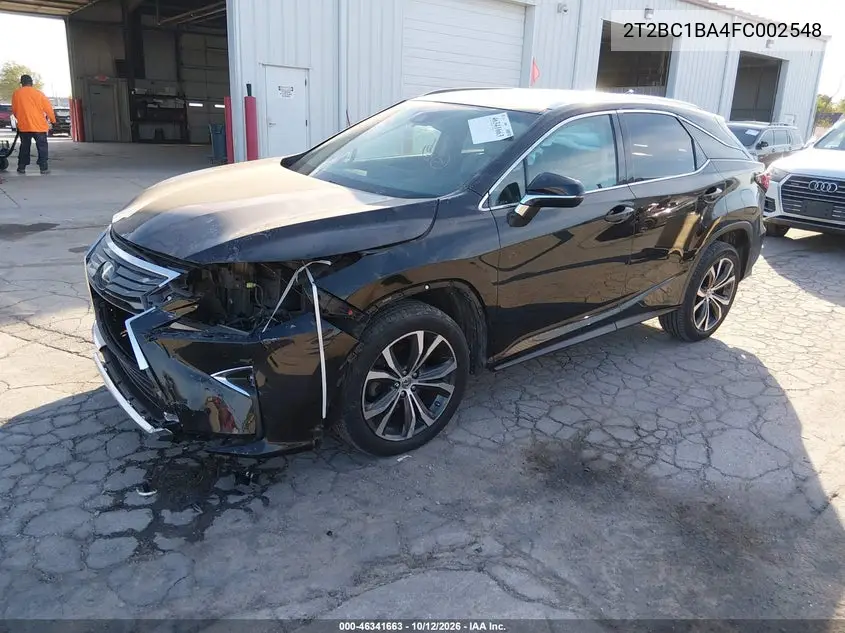2015 LEXUS RX VIN 2T2BC1BA4FC002548 — фото 2