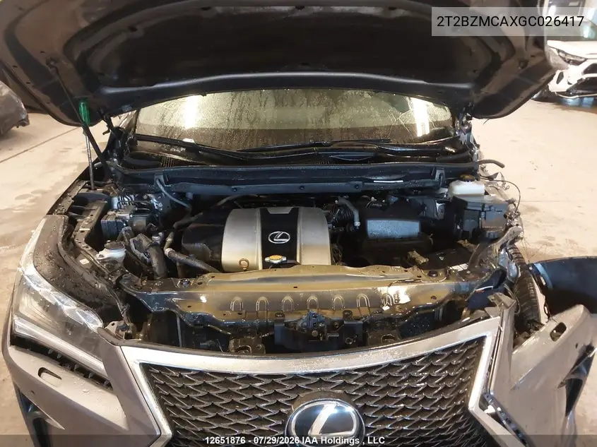 2016 LEXUS RX VIN 2T2BZMCAXGC026417 — фото 10