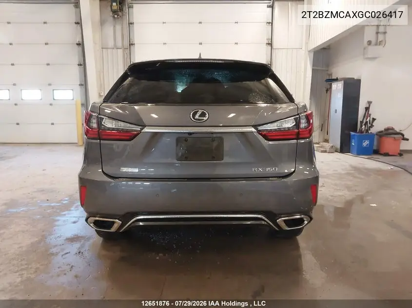 2016 LEXUS RX VIN 2T2BZMCAXGC026417 — фото 17