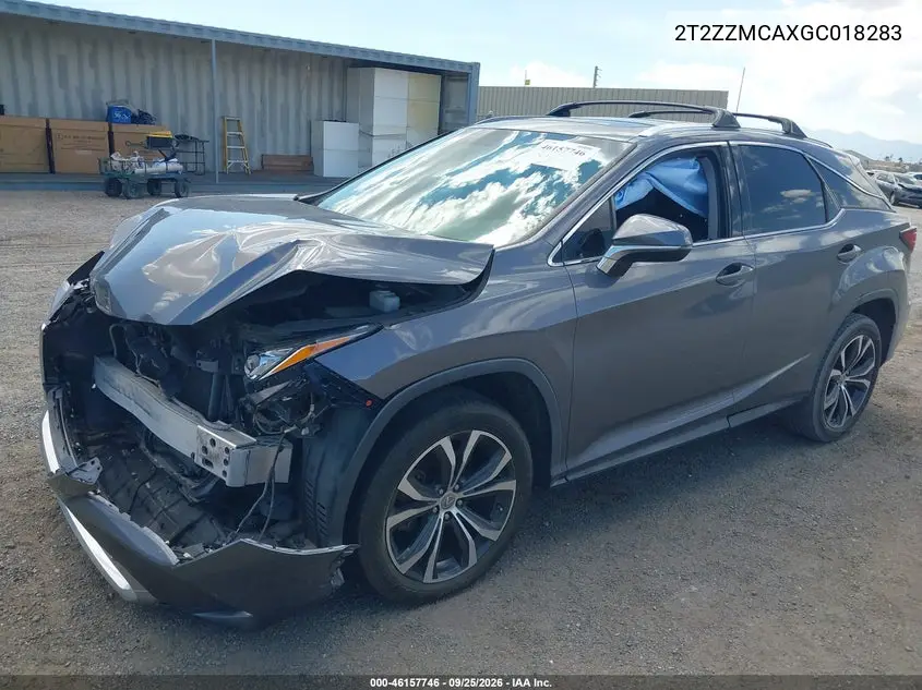 2016 LEXUS RX VIN 2T2ZZMCAXGC018283 — фото 2