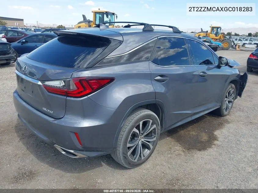 2016 LEXUS RX VIN 2T2ZZMCAXGC018283 — фото 4