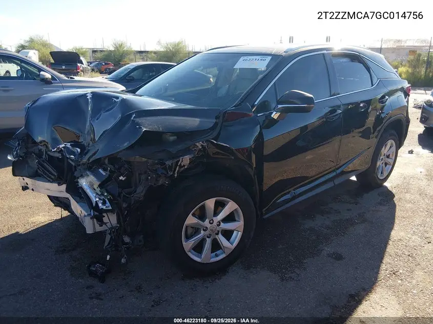2016 LEXUS RX VIN 2T2ZZMCA7GC014756 — фото 2