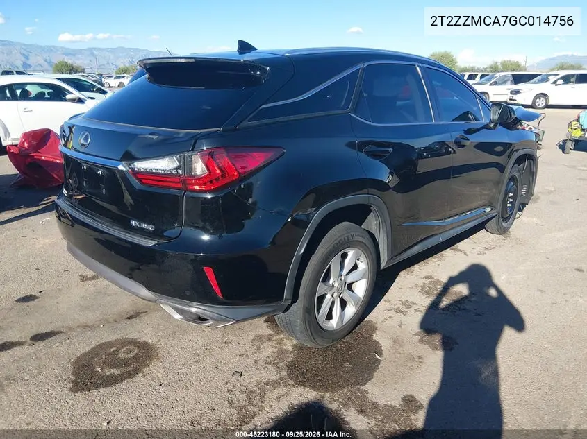 2016 LEXUS RX VIN 2T2ZZMCA7GC014756 — фото 4