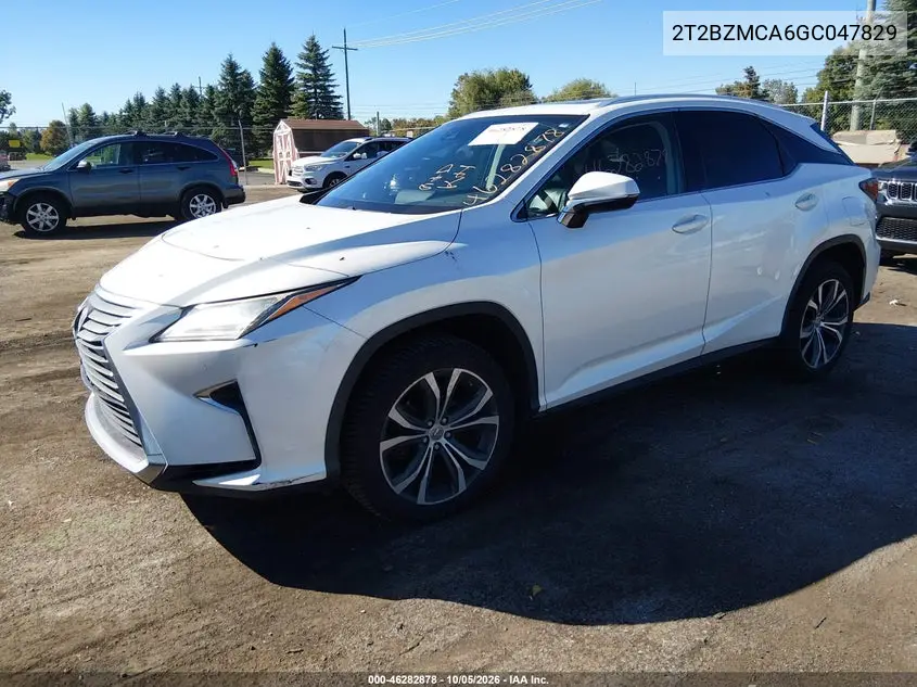 2016 LEXUS RX VIN 2T2BZMCA6GC047829 — фото 2