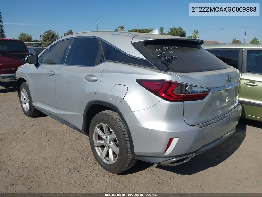 2016 LEXUS RX VIN 2T2ZZMCAXGC009888 — фото 3