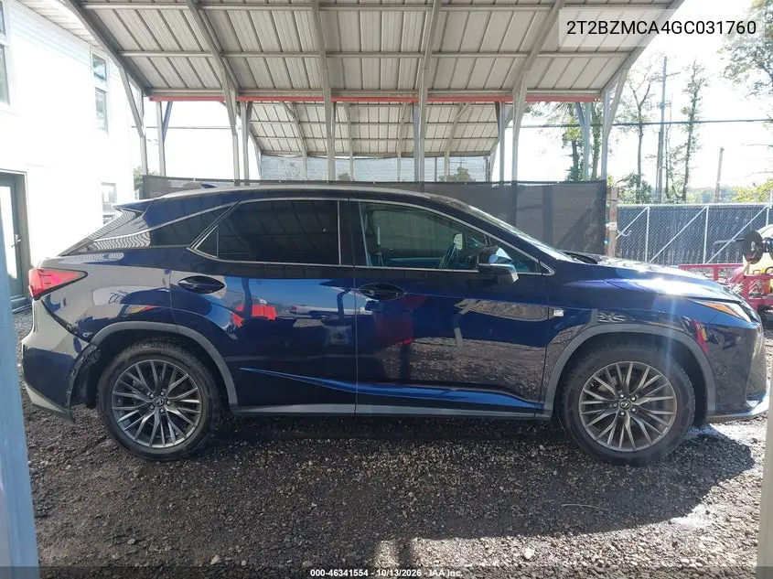 2016 LEXUS RX VIN 2T2BZMCA4GC031760 — фото 14