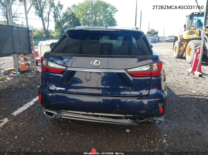 2016 LEXUS RX VIN 2T2BZMCA4GC031760 — фото 17