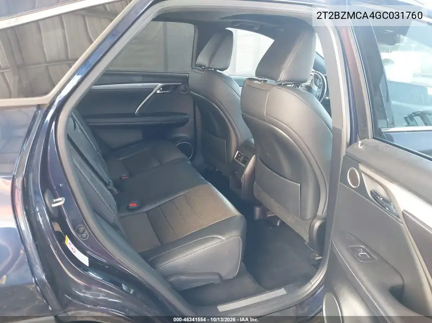 2016 LEXUS RX VIN 2T2BZMCA4GC031760 — фото 8