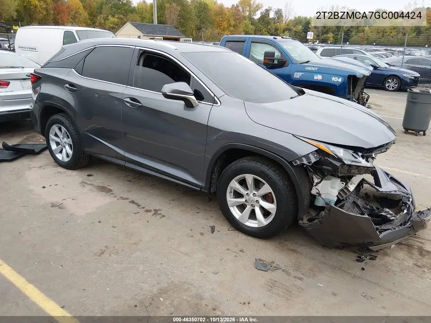 LEXUS RX 2016, VIN 2T2BZMCA7GC004424