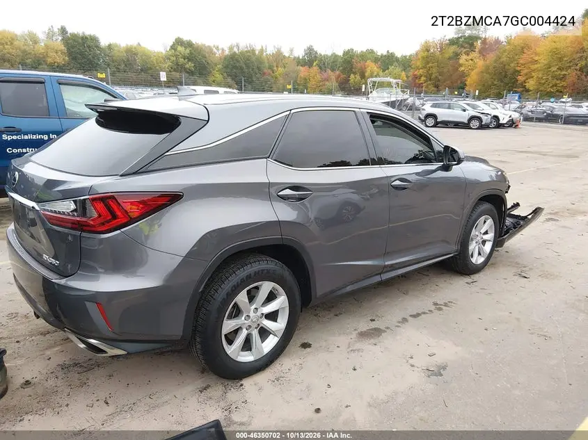 2016 LEXUS RX VIN 2T2BZMCA7GC004424 — фото 4
