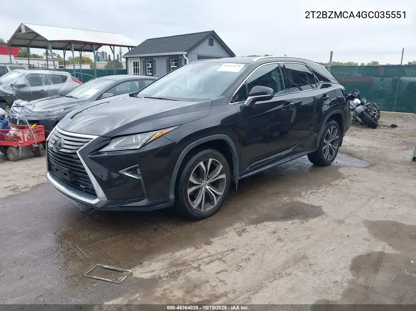 2016 LEXUS RX VIN 2T2BZMCA4GC035551 — фото 2