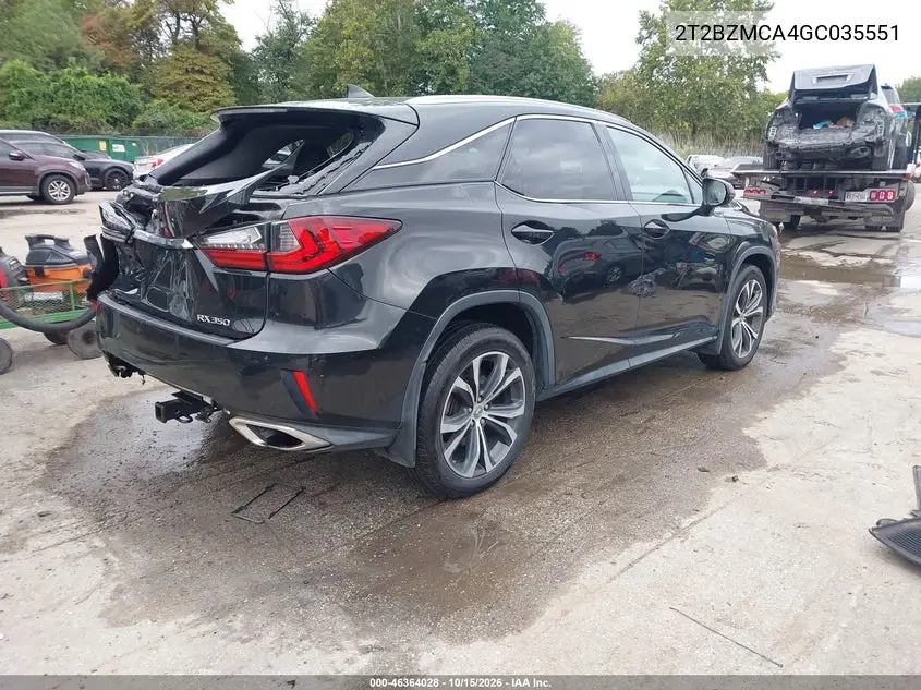 2016 LEXUS RX VIN 2T2BZMCA4GC035551 — фото 4