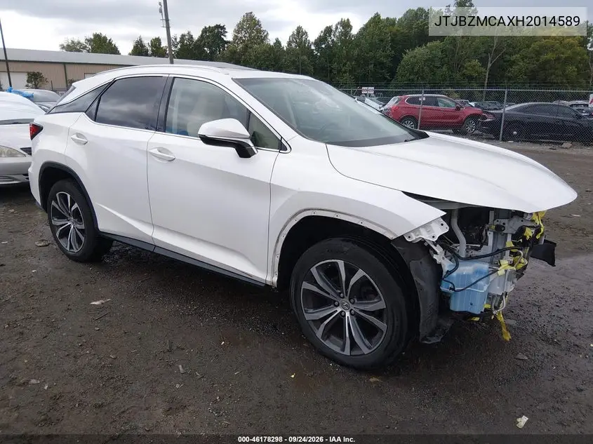 LEXUS RX 2017, VIN JTJBZMCAXH2014589
