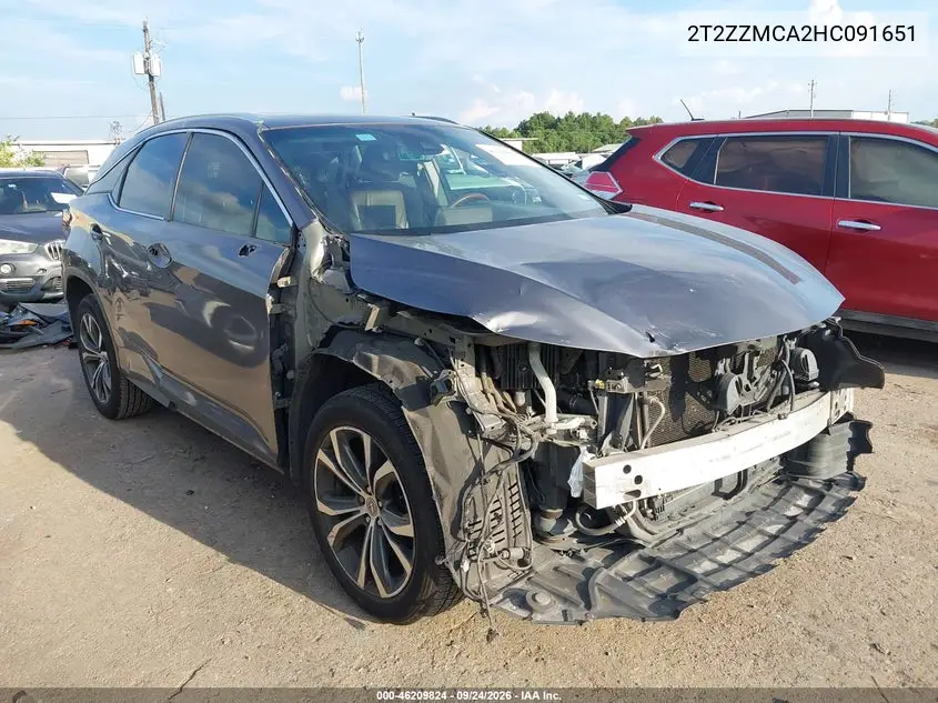 LEXUS RX 2017, VIN 2T2ZZMCA2HC091651