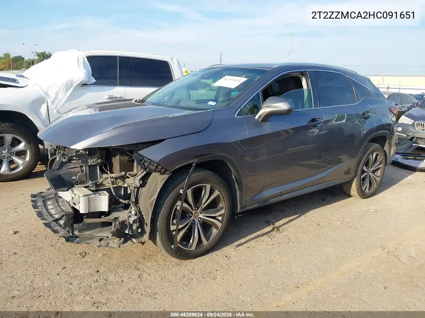 2017 LEXUS RX VIN 2T2ZZMCA2HC091651 — фото 2