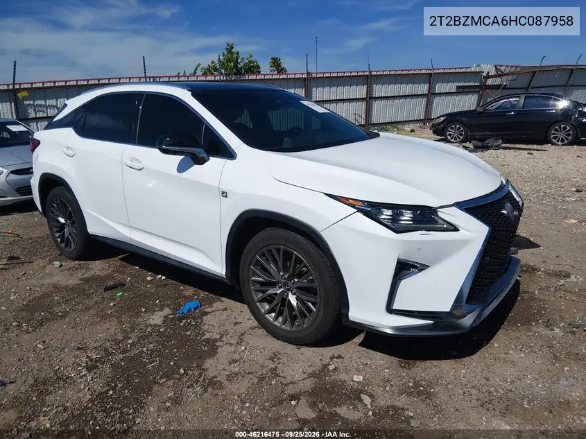 LEXUS RX 2017, VIN 2T2BZMCA6HC087958