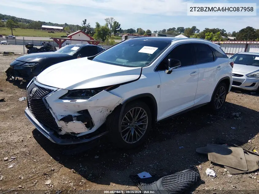 2017 LEXUS RX VIN 2T2BZMCA6HC087958 — фото 2
