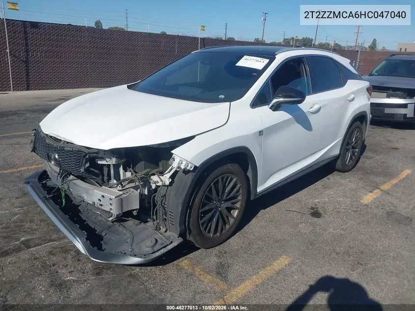 2017 LEXUS RX VIN 2T2ZZMCA6HC047040 — фото 2