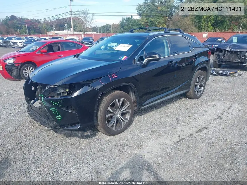 2017 LEXUS RX VIN 2T2BZMCA7HC111491 — фото 2