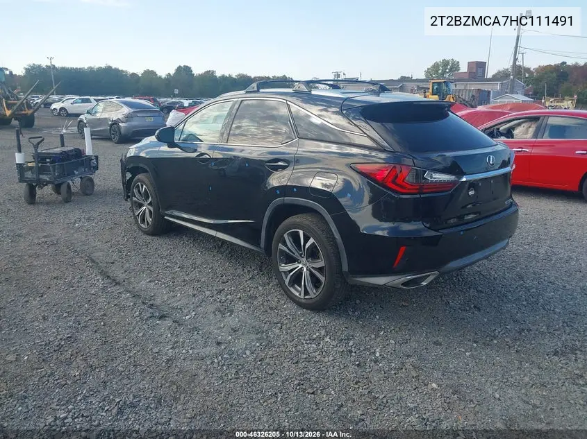 2017 LEXUS RX VIN 2T2BZMCA7HC111491 — фото 3